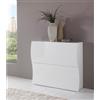 Web Furniture Scarpiera Onda 2 Ante Design Moderno Bianco Lucido 16 Paia Made In Italy