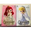 Personaggio Disney Princess Qposket Ariel Cenerentola da collezione Dreamy St...