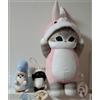 Mofusand Big Plush Kigurumi Gatto Rosa Nero Dinosauro Mascotte Set Giappone d...
