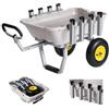 VEVOR Carrello da Pesca da Spiaggia, Capacità di Carico 90,7 kg, Carrello da Pesca Smontabile con Telaio in Lega di Alluminio, Ruote da 330 mm, 8 Portacanne, Cinghie di Fissaggio, Facile da Pulire