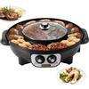 VEVOR Set di Pentola Calda Piastra per Grill BBQ Hotpot Elettrica alla Casalinga, Pentola Hotpot e Piastra Griglia Elettrica da Banco 2200W Temperatura Regolabile Antiaderente, HotPot Grill Elettrico