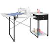 VEVOR Tavolo da Cucito Tavolo Multiuso per Macchina da Cucire con Cassetti Ripiano Laterale Pieghevole Scrivania per Computer per Casa, Studio di Moda, Studio d'arte, Istituto Scolastico
