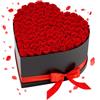VEVOR Fiori Secchi Ornamentali 100 Rose Stabilizzate in Scatola a Forma di Cuore, Bouquet di Fiori Eterni Immortali, Rosa Eterna Vera, Ampia Gamma di Utilizzi Anniversario, Natale, Rosso