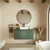 Parama Mobile bagno sospeso 100cm verde foresta cannettato 3 ante con top | Pelion