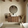 Parama Mobile bagno sospeso 100cm rovere scuro cannettato 3 ante con top | Pelion
