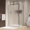 Parama Box doccia cromato 120x90 cm con anta a battente con cerniere da 120cm e parete fissa da 90cm vetro 6mm opaco anticalcare h190 | Lerici