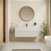 Parama Mobile bagno sospeso 120cm quattro cassetti bianco opaco cannettato con lavabo bianco lucido | Tigua