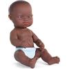 Miniland - Bambola Bebè Africana con Sindrome di Down, 32 cm, Inclusiva Anatomicamente Corretta con Tratti Diversi, Bambola Artigianale