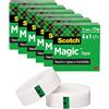 Scotch Nastro Adesivo Invisibile Magic, 6 Rotoli, 19 mm x 33 m | Nastro Adesivo Multiuso per Riparazione Documenti, Etichettatura e Sigillatura; Finitura Opaca, Invisibile e Scrivibile