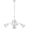 Belight Lampadario 3 Luci Ferro Battuto e Vetro Bianco e Argento Serie Olga