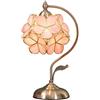 Bieye L30732 Lampada da tavolo in vetro colorato in stile Tiffany con base in ottone per l'arredamento della casa (rosa, 8 fiori di ciliegio)
