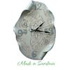 Ceramica Sarda Orologio artigianale sardo con pavoncella celeste ricciolo in ceramica fatto a mano 900/20