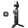 DJI Osmo Pocket 4 Combo Creator, videocamera stabilizzata tascabile per vlog, CMOS da 1″ e 4K/240fps, stabilizzazione a tre assi, zoom senza perdita 2×, 107GB di memoria integrata, Trasmettitore Mic 3