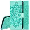 IMEIKONST Custodia Compatibile con Samsung Galaxy S25 FE, a Libro in Pelle Portafoglio Protettiva Magnetica Slot per Schede Supporto Stand Cover per Samsung Galaxy S25 FE. Mandala Green LD