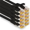 1aTTack.de - 10 cavi di rete Cat7 da 0,5 m, Cat.7 Ethernet, cavo patch Lan & Cat 7 per la massima velocità di Internet e collega tutti i dispositivi con presa RJ 45 nero