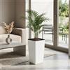 WELL HOME MOBILIARIO & DECORACIÓN Vaso alto per fiori con vaso interno, grande vaso per esterni/interni, in plastica opaca, per terrazza, giardino o soggiorno, resistente ai raggi UV, 44,9 x 24 cm, bianco