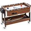 SPORTNOW Tavolo 3 In 1: Air Hockey, Biliardo, Calcio Balilla, Ruote Bloccabili, Ripiano | Aosom Italy