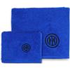 fanatics italy srl Inter - Set Asciugamano, Kit Uno Grande e Piccolo, Cm.40x60, Cm.60x100, Colore Blu, Cotone 100%, Serie A, Prodotto Ufficiale