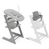 Stokke Seggiolone Tripp Trapp di Stokke, Storm Grey (Include Sedia + Baby Set 2) con Newborn Set (Grey) - Design Sicuro, Regolabile, Ergonomico