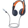 Logitech Cuffie Logitech Zone Learn a Padiglione per Studio Blu Arancione [981-001367]