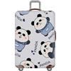 YJSZY Panda Animale Tema Coprivaligie Per Valigie,Copri Valigia Grande,Elastico Coprivaligia,Antipolvere,Antigraffio,Lavabile Luggage Cover,Ragazzo,Ragazza,Adulto,Suitcase Copertura (Grigio,XL(29-32inch))