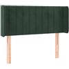 vidaXL Testiera con orecchie Verde scuro 93x16x78/88 cm Velluto