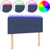 vidaXL Testiera LED blu 90x5x78/88 cm Tessuto
