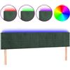 vidaXL Testiera LED Verde scuro 160x5x78/88 cm Velluto