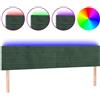 vidaXL Testiera LED Verde scuro 160x5x78/88 cm Velluto