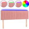 vidaXL Testiera LED Rosa 144x5x78/88 cm Velluto