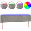 vidaXL Testiera LED Grigio chiaro 163x16x78/88 cm Velluto