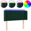 vidaXL Testata LED verde scuro 83x16x78/88 cm in velluto