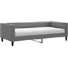 vidaXL Divano letto con materasso Grigio scuro 100x200 cm Tessuto