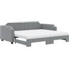 vidaXL Divano letto estraibile con materasso Grigio chiaro 90x200 cm Tessuto