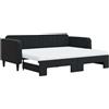 vidaXL Divano letto estraibile con materasso Nero 90x200 cm Velluto