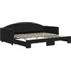 vidaXL Divano letto estraibile nero 90x200 cm Velluto