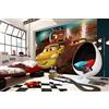 Komar Disney IADX7-031 - Carta da parati fotografica in tessuto non tessuto, motivo: Cars Dirt Track, 350 x 250 cm (larghezza x altezza), con Lightning McQueen, Cruz Ramirez