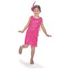 CARITAN 480109 - Costume da Ragazza con Ballerina Charleston Rosa con Fascia da 5-7 Anni