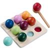 Eichhorn Montessori Sfere assortite - Gioco educativo con Sfere di Legno Colorate, favorisce la smistamento, l'apprendimento dei Colori e Le capacità motorie, in Legno di Betulla e faggio Certificato