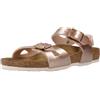 Birkenstock Sandali Rio Kids 1029535 in rame metallizzato elettrico per ragazze con fibbie