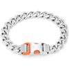 Armani Exchange Bracciale da uomo in acciaio inossidabile con chiusura a fibbia, Tono argento