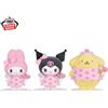 Bandai Set di 3 figurine Sanrio Fluffy Puffy Mine vol.1 Complete My Melody 2025 Japa...
