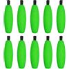 Yhenlovtt 10 galleggianti ad alta densità per pesca al pesce gatto, trota, crappie, colori vivaci, arancione, rosso, giallo, verde, per schiuma flessibile (verde)