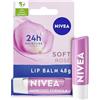 NIVEA Balsamo labbra Soft Rose, balsamo per le labbra con burro di karité, oli naturali e vitamine, idratazione profonda 24 ore e sottolinea la rosità naturale