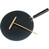 Bvdfgk Padella Antiaderente Da 30 Cm per Pancake, Tawa, Tava, Chapati, Pane Piatto, Torta, Nero