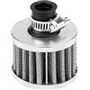 Duokon filtro sfiato olio-Duokon Filtro di aspirazione dell'aria universale 13mm, kit filtro di aspirazione aria fredda per auto Sfiato del coperchio dello sfiato del basamento(argento)