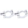 Generic Morsetto Universale per Montaggio Specchietto, Supporto per Manubrio in Alluminio, Adattatore per Staffa con vestibilità, Ideale per ATV e Scooter, 25 Mm, 2 Pezzi (Argento M10)