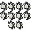 Haofy Chip Sorgente Luminosa, 10 Pezzi Chip LED Ultra Luminoso 3V Perline Luminose Fai da Te con Base in Alluminio per Plafoniera da Incasso Torcia da Tavolo lam(Luce Bianca 3W)