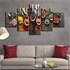 LZLZ 5 Dipinti consecutivi 5 Pezzi Cucina Pittura su Tela Cibo Foto Parete Cibo 5 Pannelli spezie Soggiorno Quadri murali Quadri