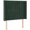 vidaXL Testiera con orecchie verde scuro 83x16x118/128 cm in velluto